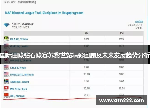 国际田联钻石联赛苏黎世站精彩回顾及未来发展趋势分析